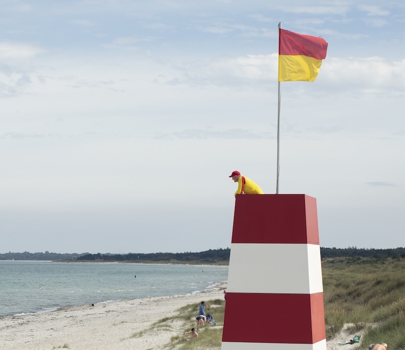 Livredder kigger ud over havet