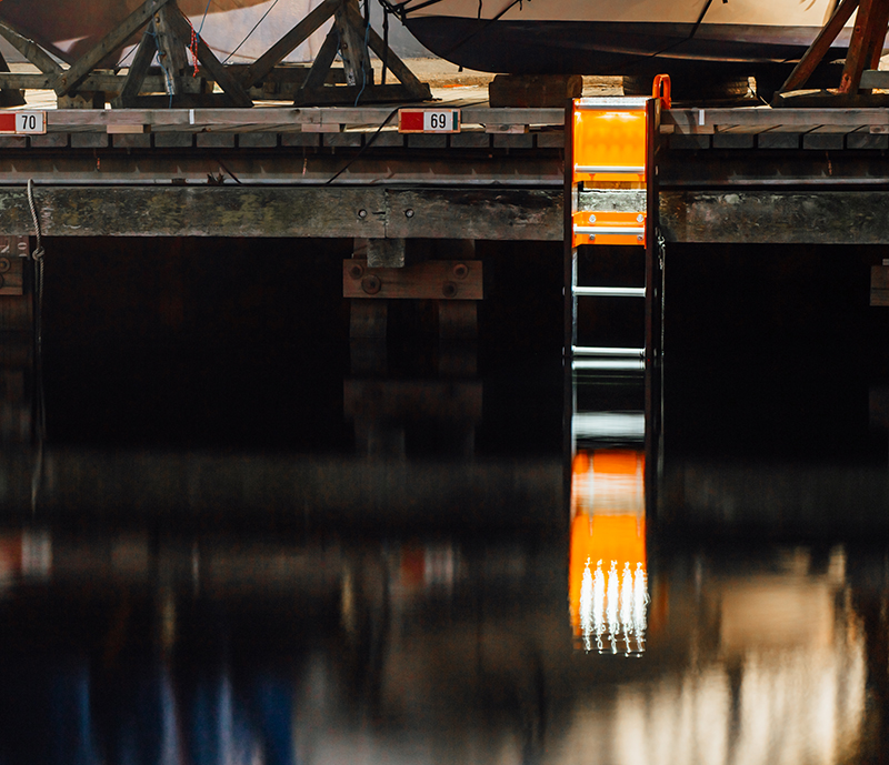 Redningsstige på havnen